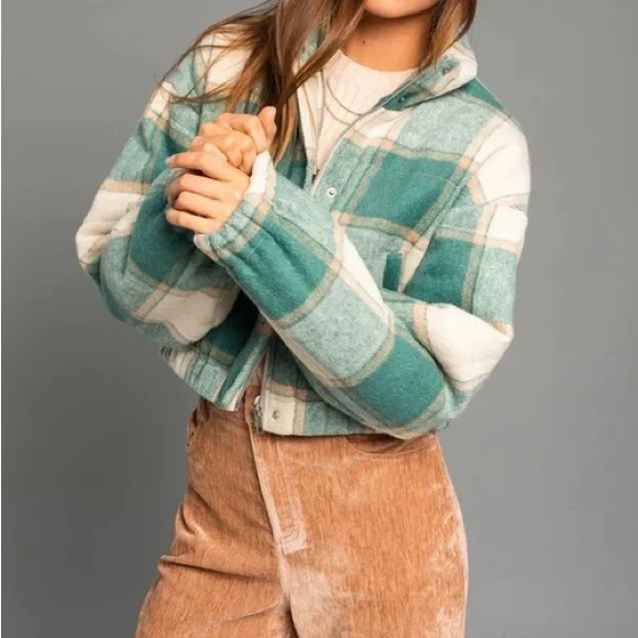 Plaid cropped jacket - Picture 1 of 10